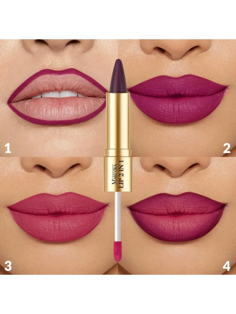 Women's LGA03 2-in-1 Long Lasting Ombre Lips Double-Ended Matte Liquid Lipstick